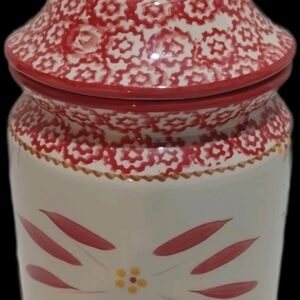 NWOB Temp-tations By Tara Red Canister Cookie Jar